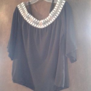 Black Maurices cold shoulder blouse